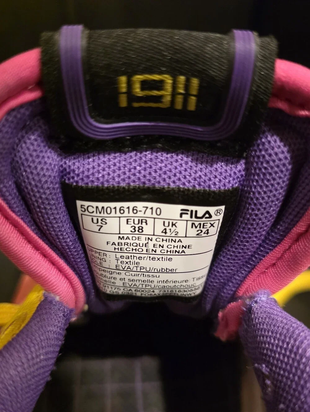 FILA Renno Sneakers Lemon / Knock Out Pink - Size 7